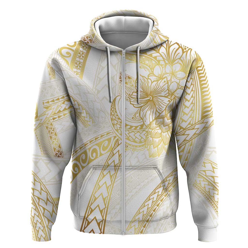 Samoa Lotu Tamaiti Gold Zip Hoodie Teuila Tatau - Polynesian Pride