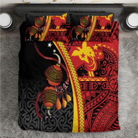 Papua New Guinea Independence Bedding Set PNG Bagi and Lime Pot LT7 Black - Polynesian Pride