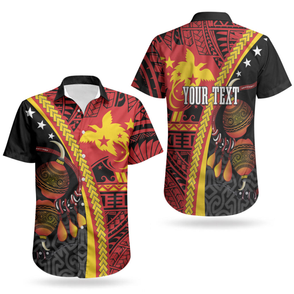 Papua New Guinea Independence Personalised Couples Matching Off The Shoulder Long Sleeve Dress and Hawaiian Shirt PNG Bagi and Lime Pot LT7 - Polynesian Pride