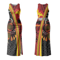 Papua New Guinea Independence Personalised Couples Matching Tank Maxi Dress and Long Sleeve Button Shirt PNG Bagi and Lime Pot LT7 - Polynesian Pride