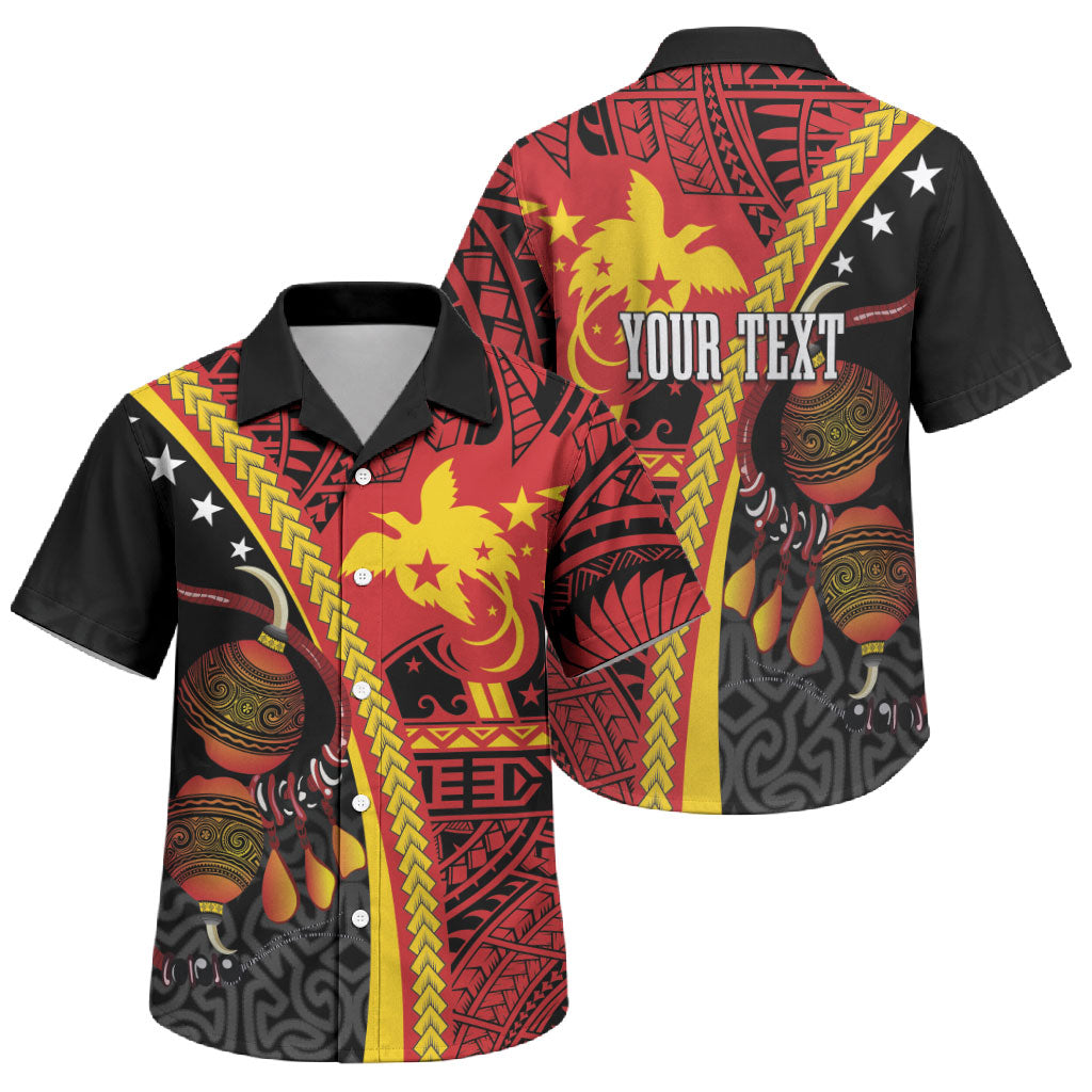 Papua New Guinea Independence Personalised Family Matching Mermaid Dress and Hawaiian Shirt PNG Bagi and Lime Pot LT7 Son's Shirt Black - Polynesian Pride