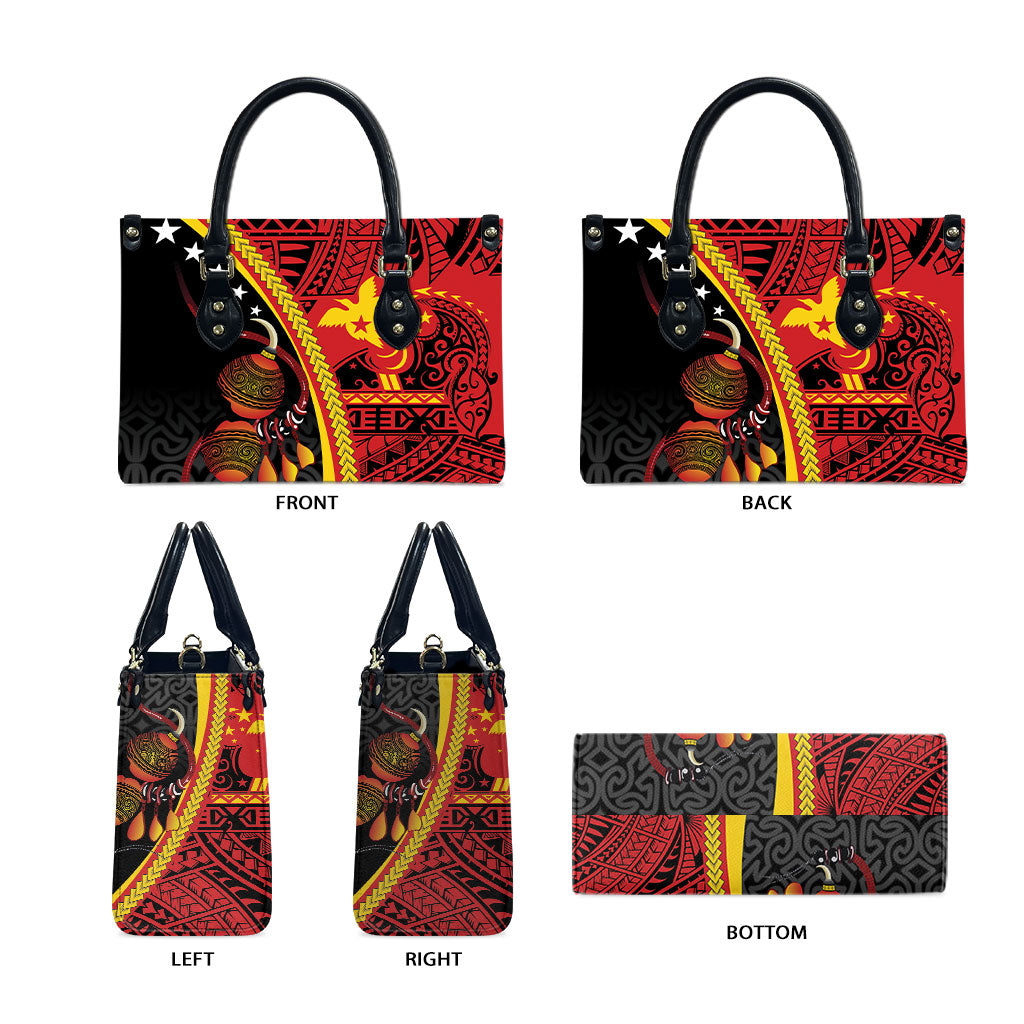 Papua New Guinea Independence Leather Bag PNG Bagi and Lime Pot LT7 - Polynesian Pride