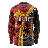 Papua New Guinea Independence Personalised Long Sleeve Shirt PNG Bagi and Lime Pot LT7 - Polynesian Pride
