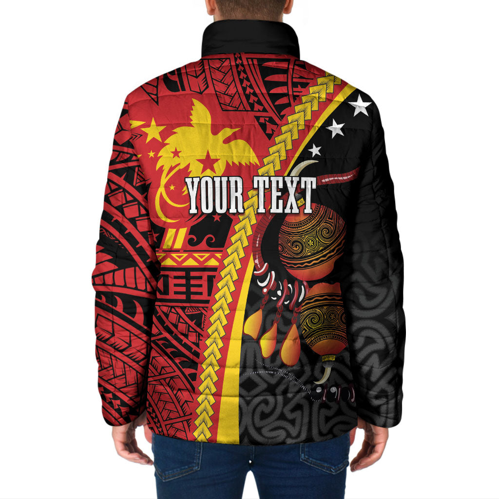 Papua New Guinea Independence Personalised Padded Jacket PNG Bagi and Lime Pot LT7 - Polynesian Pride