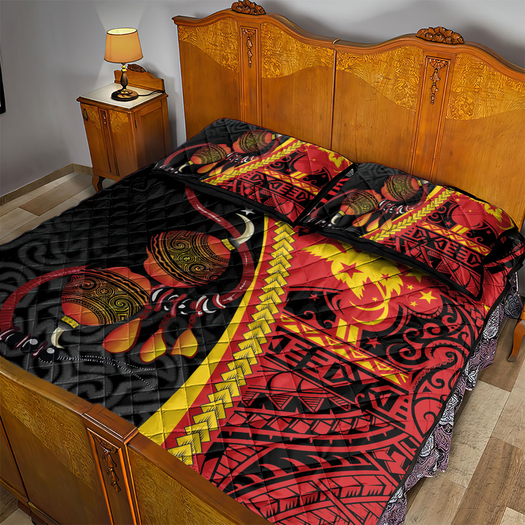 Papua New Guinea Independence Quilt Bed Set PNG Bagi and Lime Pot LT7 - Polynesian Pride
