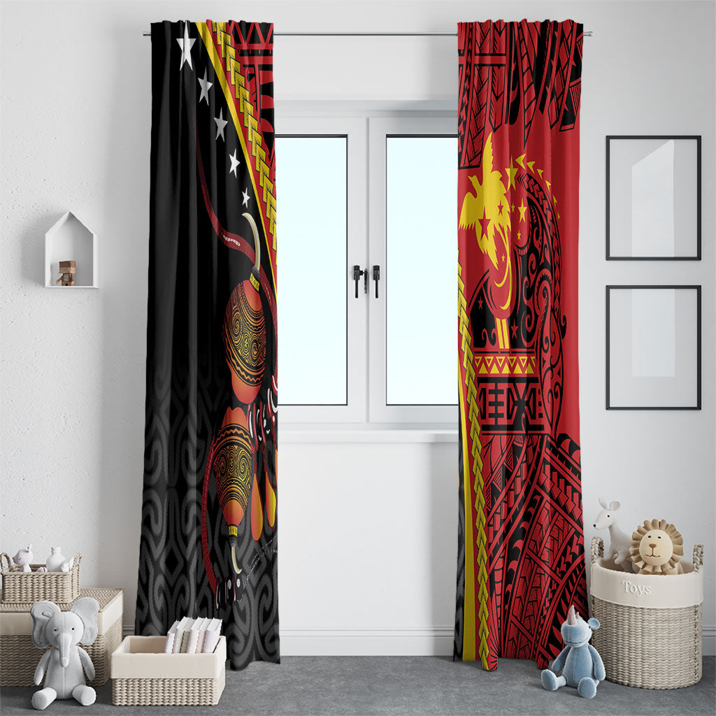 Papua New Guinea Independence Window Curtain PNG Bagi and Lime Pot LT7 - Polynesian Pride