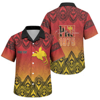 Papua New Guinea 1975 To The Future Personalised Family Matching Off Shoulder Maxi Dress and Hawaiian Shirt Sepik Masks LT7 Son's Shirt Red - Polynesian Pride