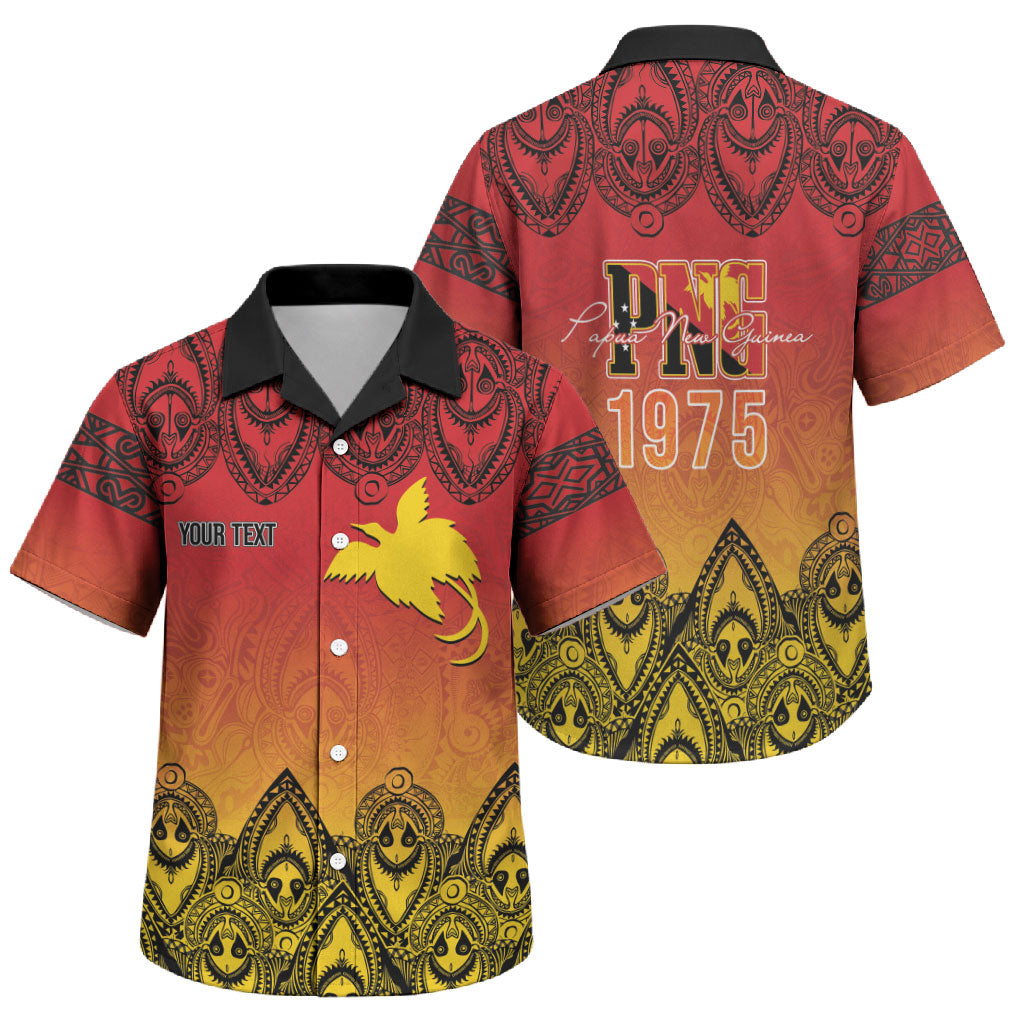 Papua New Guinea 1975 To The Future Personalised Family Matching Puletasi and Hawaiian Shirt Sepik Masks LT7 Son's Shirt Red - Polynesian Pride