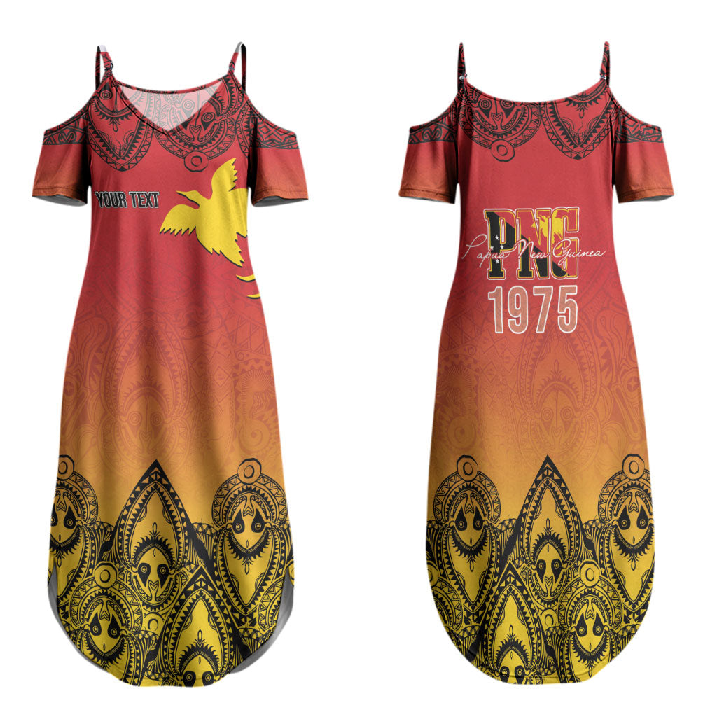 Papua New Guinea 1975 To The Future Personalised Family Matching Summer Maxi Dress and Hawaiian Shirt Sepik Masks LT7 Mom's Dress Red - Polynesian Pride
