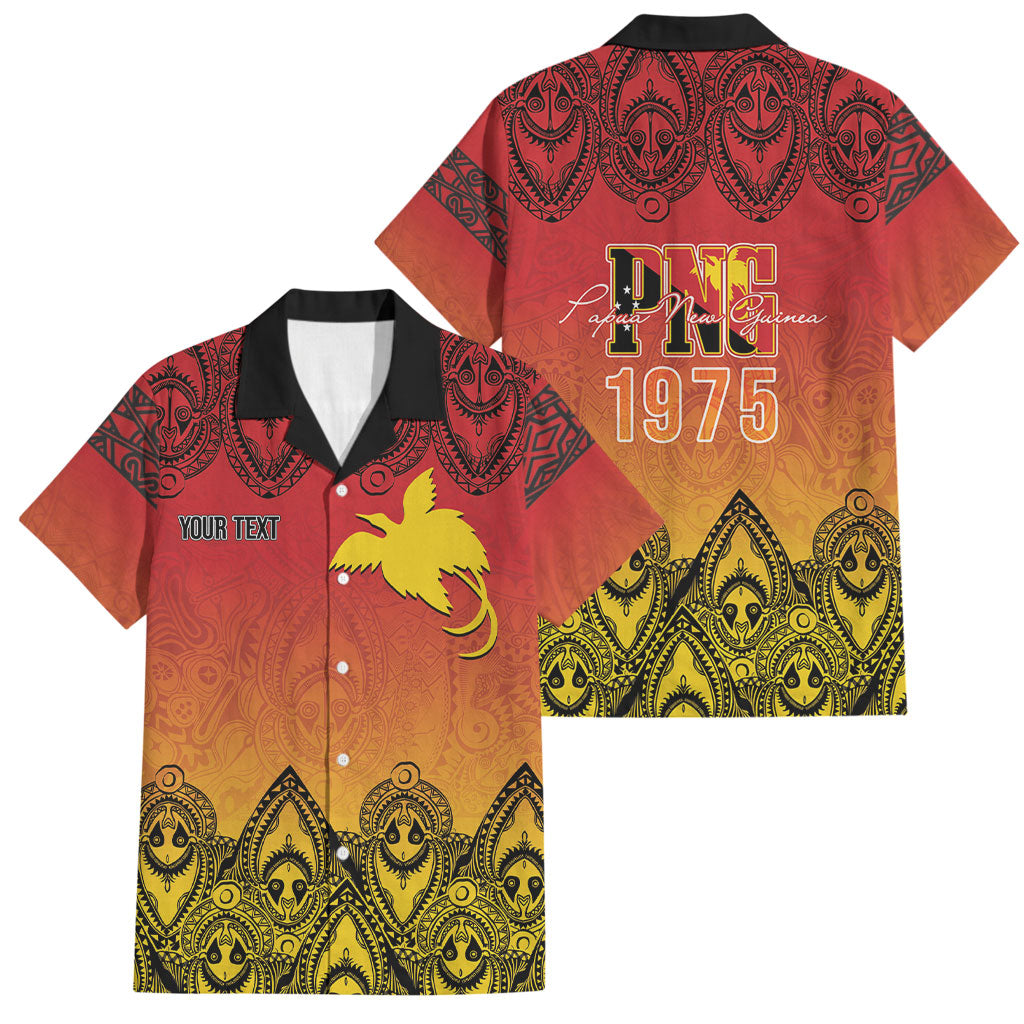 Papua New Guinea 1975 To The Future Personalised Family Matching Tank Maxi Dress and Hawaiian Shirt Sepik Masks LT7 Dad's Shirt - Short Sleeve Red - Polynesian Pride