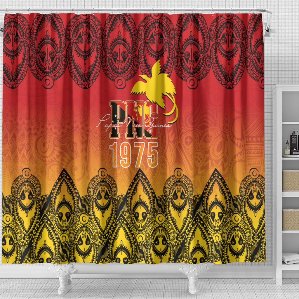 Papua New Guinea 1975 To The Future Shower Curtain Sepik Masks LT7 - Polynesian Pride