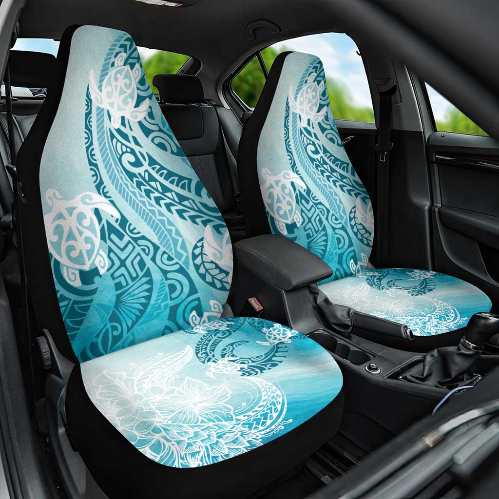 Polynesia Turtle Car Seat Cover Watercolor Abstract Style LT7 One Size Blue - Polynesian Pride