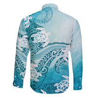 Polynesia Turtle Family Matching Summer Maxi Dress and Hawaiian Shirt Watercolor Abstract Style LT7 - Polynesian Pride