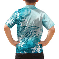Polynesia Turtle Family Matching Tank Maxi Dress and Hawaiian Shirt Watercolor Abstract Style
