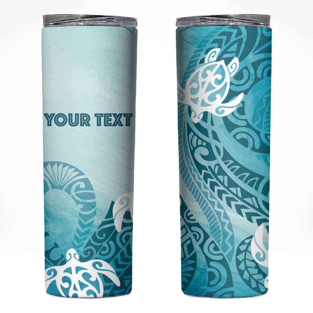 Polynesia Turtle Skinny Tumbler Watercolor Abstract Style LT7 Blue - Polynesian Pride