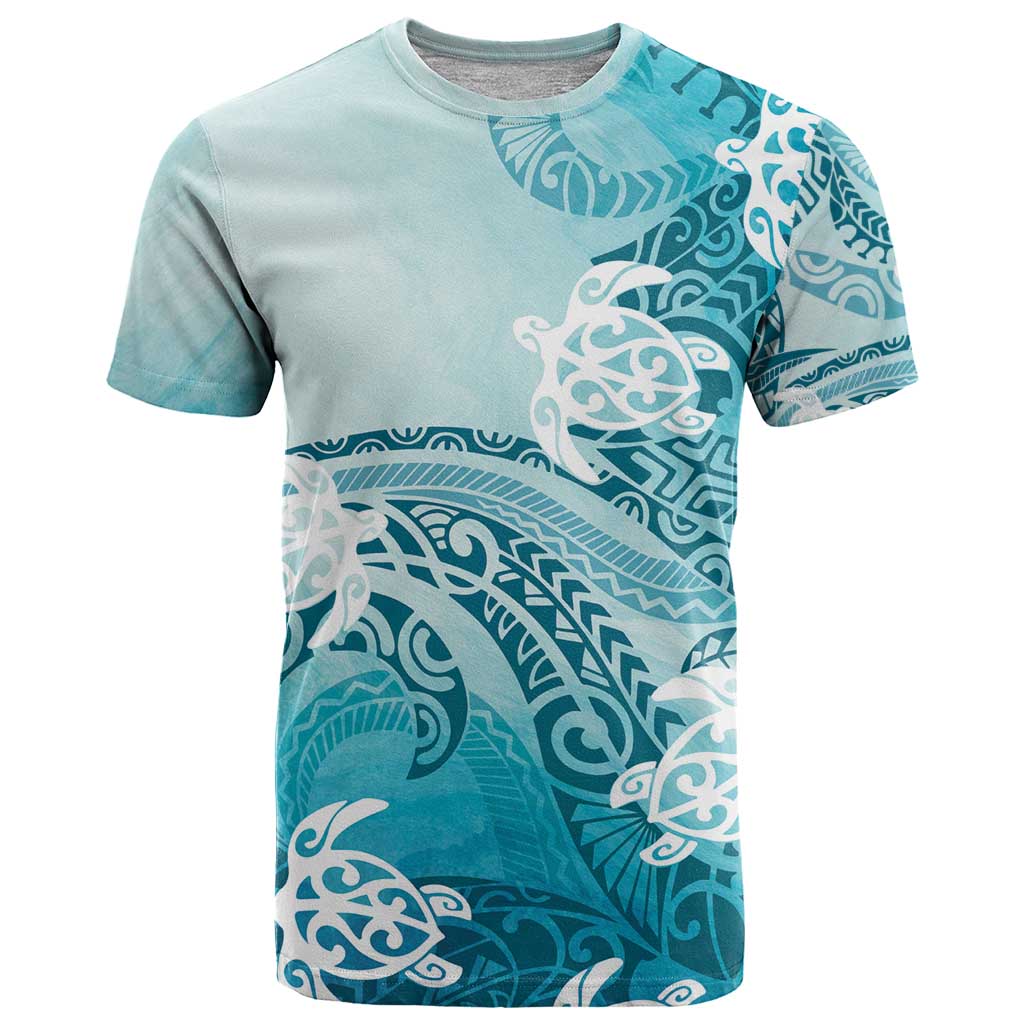 Polynesia Turtle T Shirt Watercolor Abstract Style