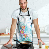 Sea Blue Polynesian Jellyfish Apron Watercolor Glows - Polynesian Pride