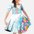 Sea Blue Polynesian Jellyfish Family Matching Off Shoulder Maxi Dress and Hawaiian Shirt Watercolor Glows - Polynesian Pride