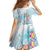 Sea Blue Polynesian Jellyfish Family Matching Off Shoulder Maxi Dress and Hawaiian Shirt Watercolor Glows - Polynesian Pride