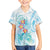 Sea Blue Polynesian Jellyfish Family Matching Off Shoulder Maxi Dress and Hawaiian Shirt Watercolor Glows - Polynesian Pride