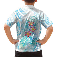 Sea Blue Polynesian Jellyfish Family Matching Tank Maxi Dress and Hawaiian Shirt Watercolor Glows LT7 - Polynesian Pride