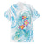 Sea Blue Polynesian Jellyfish Family Matching Tank Maxi Dress and Hawaiian Shirt Watercolor Glows - Polynesian Pride