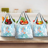 Sea Blue Polynesian Jellyfish Grocery Bag Watercolor Glows - Polynesian Pride