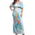 Sea Blue Polynesian Jellyfish Off Shoulder Maxi Dress Watercolor Glows - Polynesian Pride