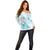 Sea Blue Polynesian Jellyfish Off Shoulder Sweater Watercolor Glows - Polynesian Pride