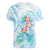Sea Blue Polynesian Jellyfish Women V-Neck T-Shirt Watercolor Glows - Polynesian Pride