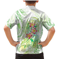 Summer Green Polynesian Jellyfish Family Matching Mermaid Dress and Hawaiian Shirt Watercolor Glows LT7 - Polynesian Pride