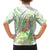Summer Green Polynesian Jellyfish Family Matching Off The Shoulder Long Sleeve Dress and Hawaiian Shirt Watercolor Glows - Polynesian Pride