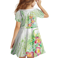 Summer Green Polynesian Jellyfish Family Matching Off The Shoulder Long Sleeve Dress and Hawaiian Shirt Watercolor Glows LT7 - Polynesian Pride