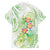 Summer Green Polynesian Jellyfish Family Matching Off The Shoulder Long Sleeve Dress and Hawaiian Shirt Watercolor Glows - Polynesian Pride