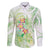 Summer Green Polynesian Jellyfish Family Matching Off The Shoulder Long Sleeve Dress and Hawaiian Shirt Watercolor Glows - Polynesian Pride