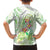 Summer Green Polynesian Jellyfish Family Matching Off Shoulder Maxi Dress and Hawaiian Shirt Watercolor Glows - Polynesian Pride
