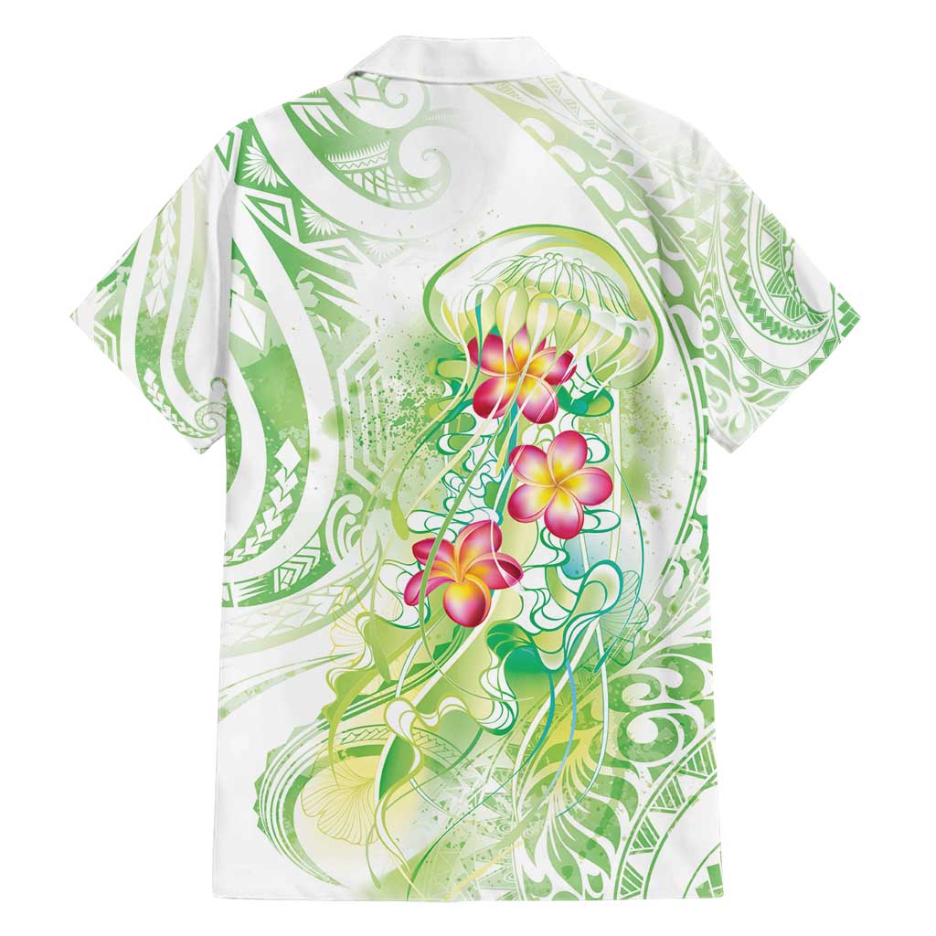 Summer Green Polynesian Jellyfish Family Matching Tank Maxi Dress and Hawaiian Shirt Watercolor Glows LT7 - Polynesian Pride