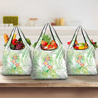 Summer Green Polynesian Jellyfish Grocery Bag Watercolor Glows - Polynesian Pride
