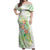 Summer Green Polynesian Jellyfish Off Shoulder Maxi Dress Watercolor Glows - Polynesian Pride