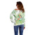 Summer Green Polynesian Jellyfish Off Shoulder Sweater Watercolor Glows - Polynesian Pride
