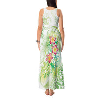 Summer Green Polynesian Jellyfish Tank Maxi Dress Watercolor Glows LT7 - Polynesian Pride