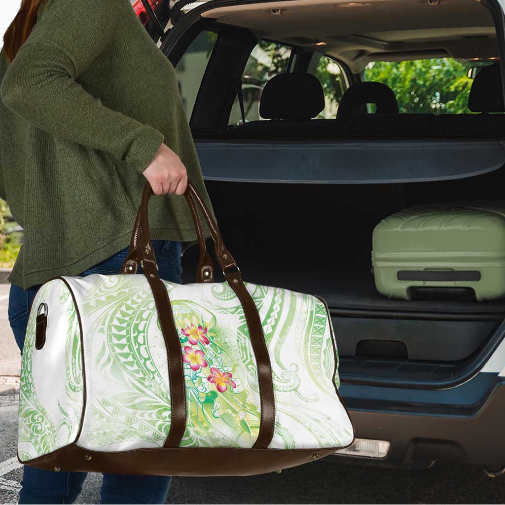 Summer Green Polynesian Jellyfish Travel Bag Watercolor Glows - Polynesian Pride