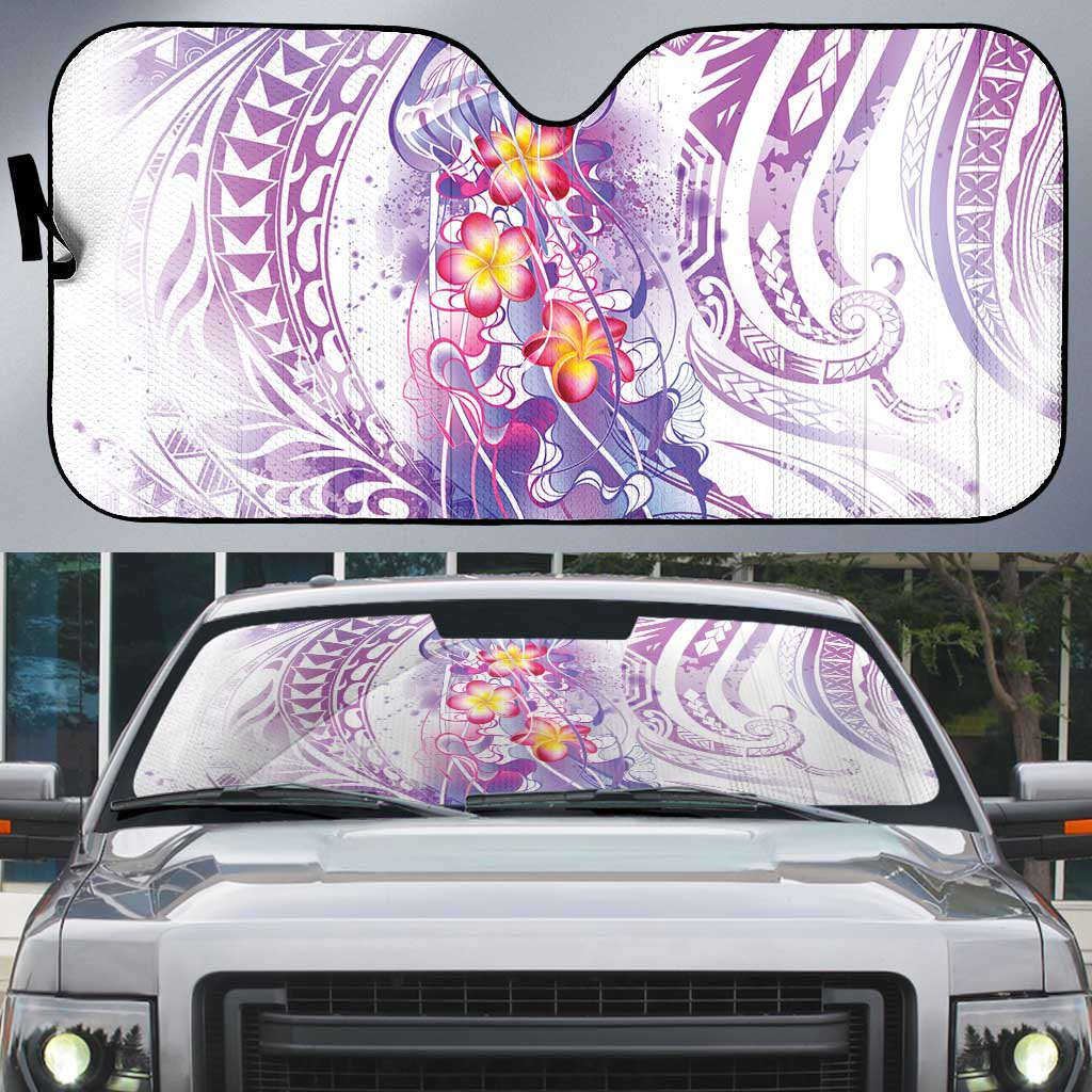 Lavender Polynesian Jellyfish Auto Sun Shade Watercolor Glows LT7 Lavender - Polynesian Pride