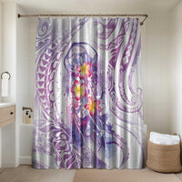 Lavender Polynesian Jellyfish Bathroom Set Watercolor Glows LT7 Shower Curtain Only Lavender - Polynesian Pride
