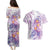 Lavender Polynesian Jellyfish Couples Matching Puletasi and Hawaiian Shirt Watercolor Glows - Polynesian Pride