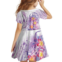 Lavender Polynesian Jellyfish Family Matching Summer Maxi Dress and Hawaiian Shirt Watercolor Glows LT7 - Polynesian Pride
