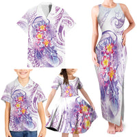 Lavender Polynesian Jellyfish Family Matching Tank Maxi Dress and Hawaiian Shirt Watercolor Glows LT7 - Polynesian Pride