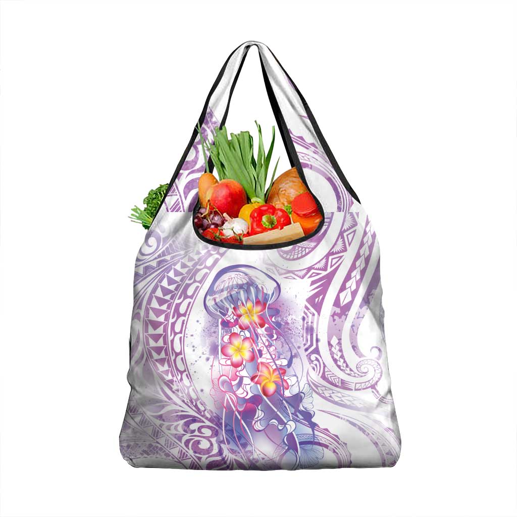 Lavender Polynesian Jellyfish Grocery Bag Watercolor Glows LT7 1-pack One Size Lavender - Polynesian Pride