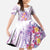 Lavender Polynesian Jellyfish Kid Short Sleeve Dress Watercolor Glows - Polynesian Pride