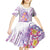 Lavender Polynesian Jellyfish Kid Short Sleeve Dress Watercolor Glows - Polynesian Pride
